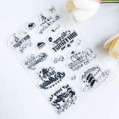Cartoon Birthday Cake Transparent Stamp - Reusable Stationery for Card Making