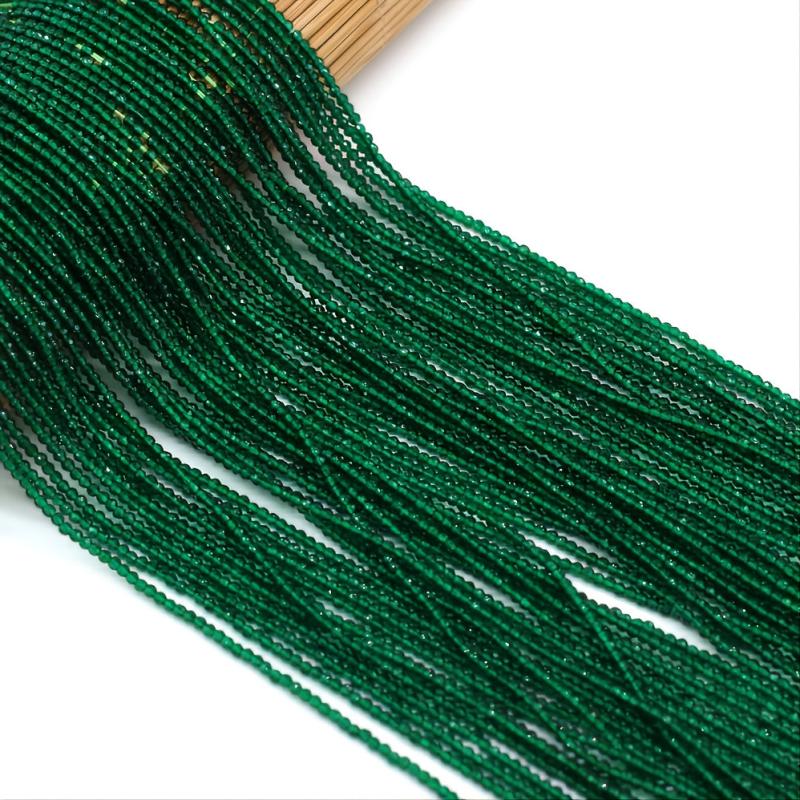 Dark Green Spinel Beads 20 inch Strand