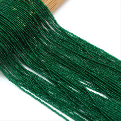 Dark Green Spinel Beads 20 inch Strand