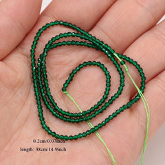 Dark Green Spinel Beads 20 inch Strand