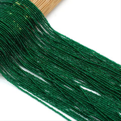 Dark Green Spinel Beads 20 inch Strand