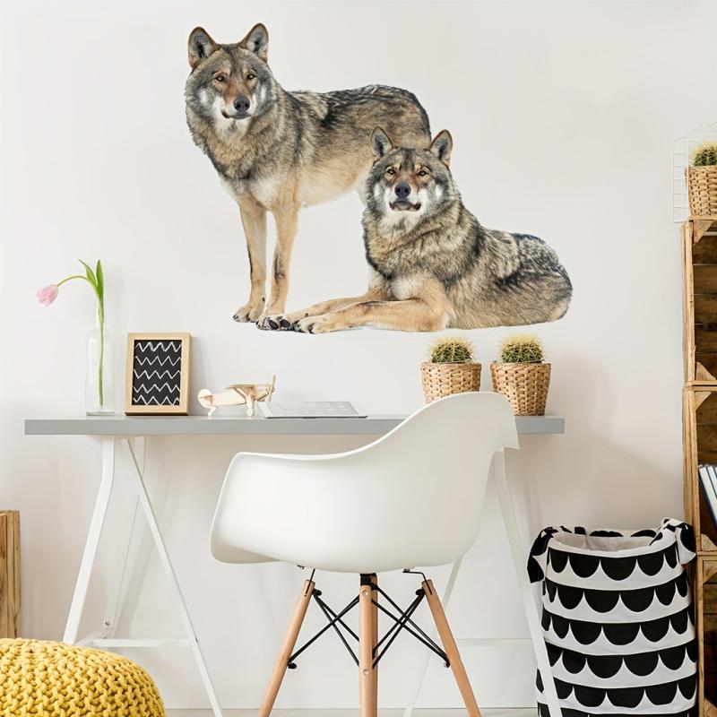 2pcs Wolf Decoration Wall Stickers for Living Room Bedroom