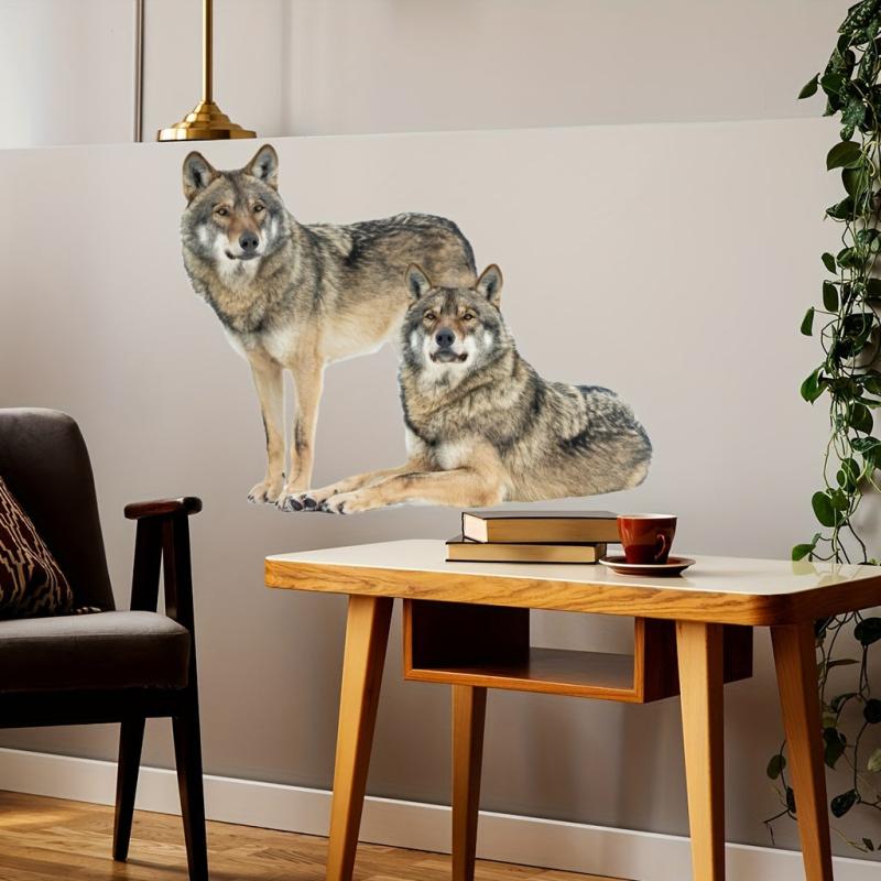 2pcs Wolf Decoration Wall Stickers for Living Room Bedroom
