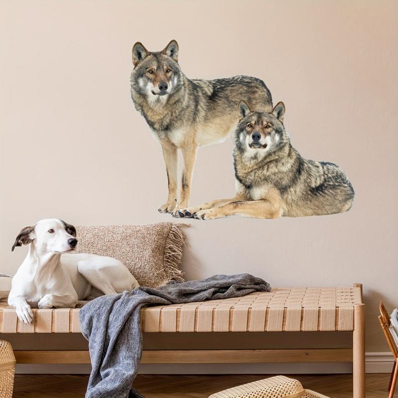 2pcs Wolf Decoration Wall Stickers for Living Room Bedroom
