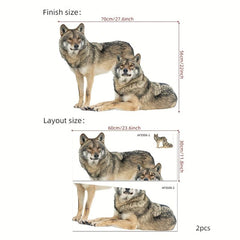 2pcs Wolf Decoration Wall Stickers for Living Room Bedroom