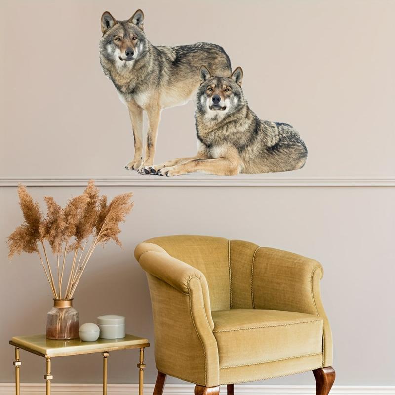 2pcs Wolf Decoration Wall Stickers for Living Room Bedroom