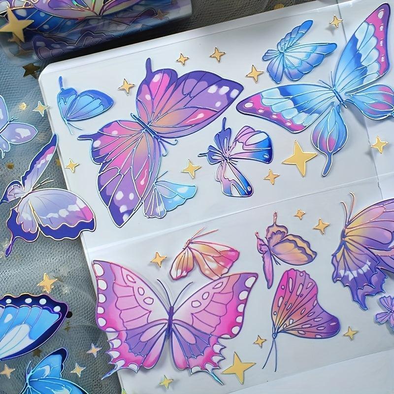 Butterfly Stickers Set Ice Crystals Waterproof Decals 2m Long
