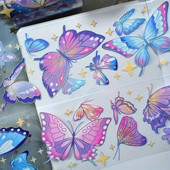 Butterfly Stickers Set Ice Crystals Waterproof Decals 2m Long
