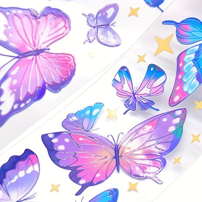 Butterfly Stickers Set Ice Crystals Waterproof Decals 2m Long