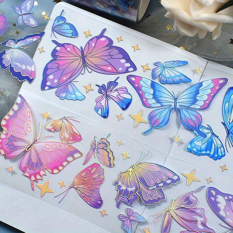 Butterfly Stickers Set Ice Crystals Waterproof Decals 2m Long