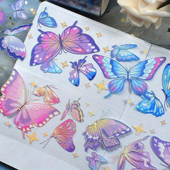 Butterfly Stickers Set Ice Crystals Waterproof Decals 2m Long