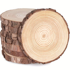 6pcs Natural Pine Slices DIY Christmas Handcraft Pine Wood Slices Log Slices