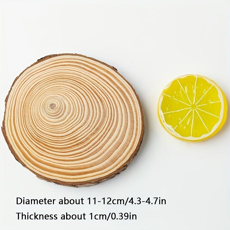 6pcs Natural Pine Slices DIY Christmas Handcraft Pine Wood Slices Log Slices
