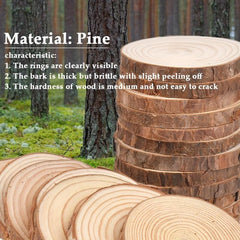 6pcs Natural Pine Slices DIY Christmas Handcraft Pine Wood Slices Log Slices