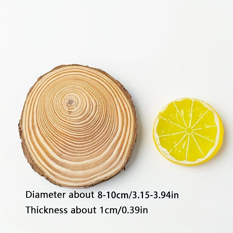 6pcs Natural Pine Slices DIY Christmas Handcraft Pine Wood Slices Log Slices