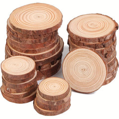6pcs Natural Pine Slices DIY Christmas Handcraft Pine Wood Slices Log Slices