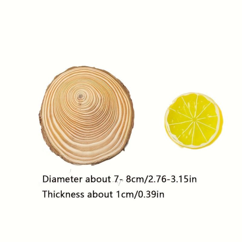 6pcs Natural Pine Slices DIY Christmas Handcraft Pine Wood Slices Log Slices