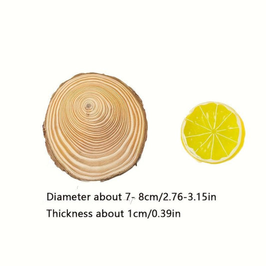 6pcs Natural Pine Slices DIY Christmas Handcraft Pine Wood Slices Log Slices