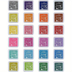 24 Colors Stamp Pad Set for Paper Craft, Fingerprint Scrapbook, Painting
