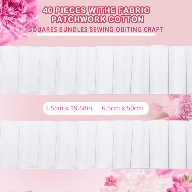 40pcs Quilting Fabric Patchwork Roll for DIY Crafts Basic Style