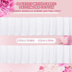 40pcs Quilting Fabric Patchwork Roll for DIY Crafts Basic Style