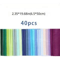 40pcs 2.55in Roll Up Fabric Quilting Strips Jelly Roll Craft Fabric Bundle