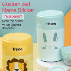 60pcs Transparent Name Sticker Customized Cartoon Stickers 3x1 Waterproof Labels