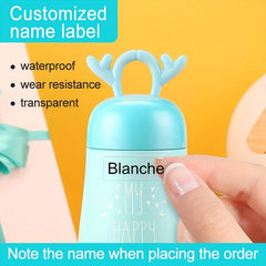 60pcs Transparent Name Sticker Customized Cartoon Stickers 3x1 Waterproof Labels