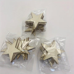 Mini Unfinished Wooden Star Decoration Christmas Wedding DIY Crafts 2in