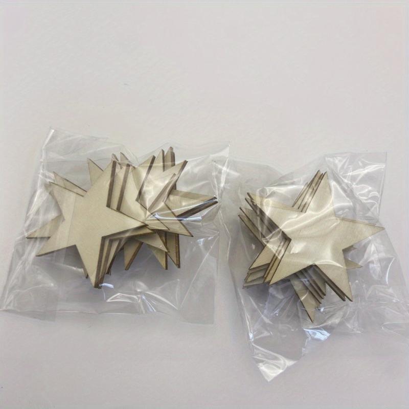Mini Unfinished Wooden Star Decoration Christmas Wedding DIY Crafts 2in