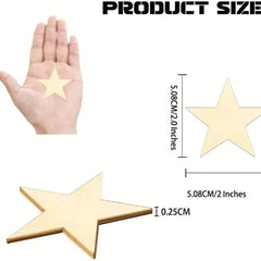 Mini Unfinished Wooden Star Decoration Christmas Wedding DIY Crafts 2in