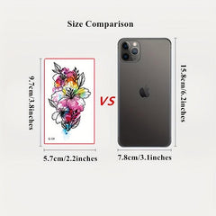 30 Sheets Flowers Temporary Tattoos For Women Waterproof Body Art Stickers