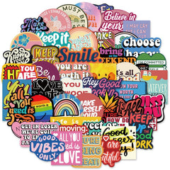 50pcs Fun English Phrase Graffiti Stickers - Add Some Fun to Your Life