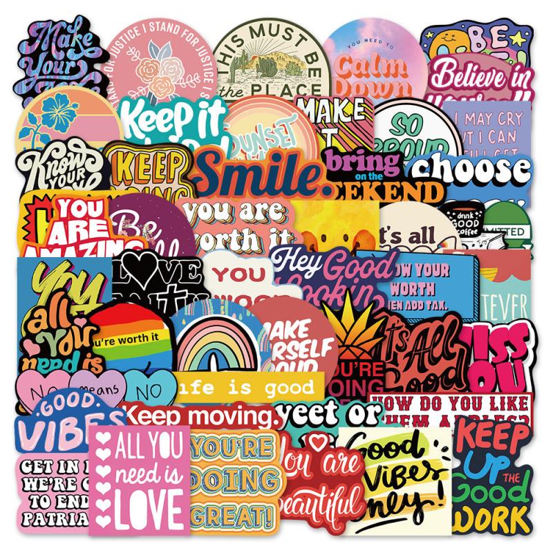 50pcs Fun English Phrase Graffiti Stickers - Add Some Fun to Your Life