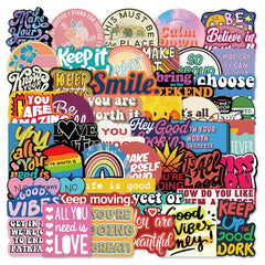 50pcs Fun English Phrase Graffiti Stickers - Add Some Fun to Your Life