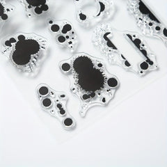 Cartoon Ink Transparent Label Stamps for Unique Crafts