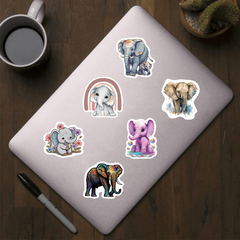 500pcs Elephant Stickers Cartoon Animals Decals Rolls Self Adhesive Seals