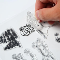 1pc Cartoon Clear Stamp for Journal & Stationery - Student Stamp for Card Making