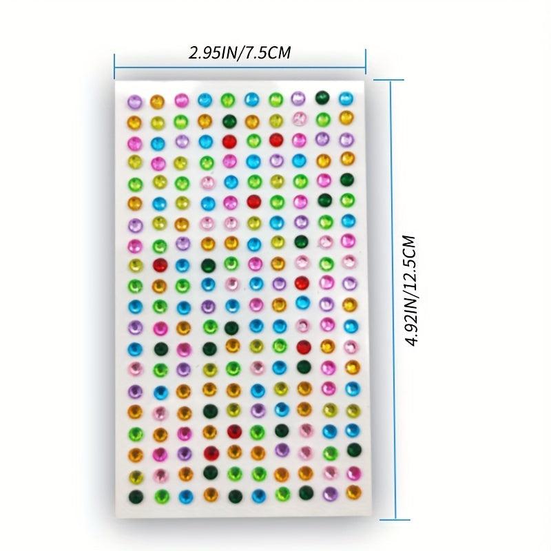 Rhinestone Stickers 4mm Self Adhesive Crafts Bling Jewel Crystal Stickers