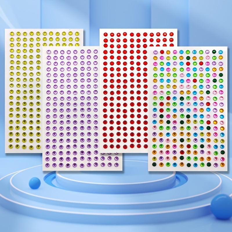 Rhinestone Stickers 4mm Self Adhesive Crafts Bling Jewel Crystal Stickers