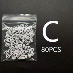 Acrylic Bottom Letter Beads 80pcs DIY Bracelet Jewelry Beading Materials