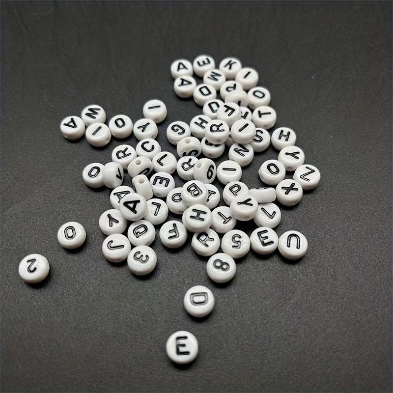Acrylic Bottom Letter Beads 80pcs DIY Bracelet Jewelry Beading Materials