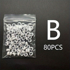 Acrylic Bottom Letter Beads 80pcs DIY Bracelet Jewelry Beading Materials
