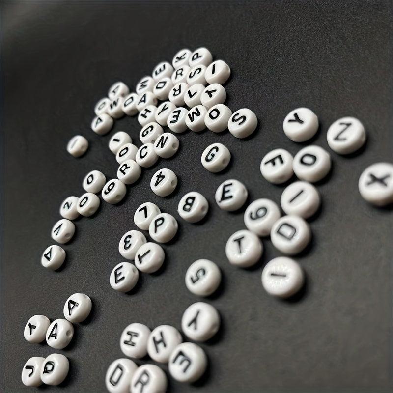 Acrylic Bottom Letter Beads 80pcs DIY Bracelet Jewelry Beading Materials
