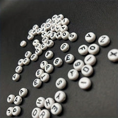 Acrylic Bottom Letter Beads 80pcs DIY Bracelet Jewelry Beading Materials