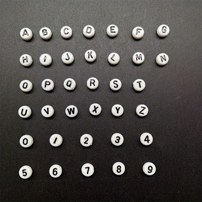 Acrylic Bottom Letter Beads 80pcs DIY Bracelet Jewelry Beading Materials