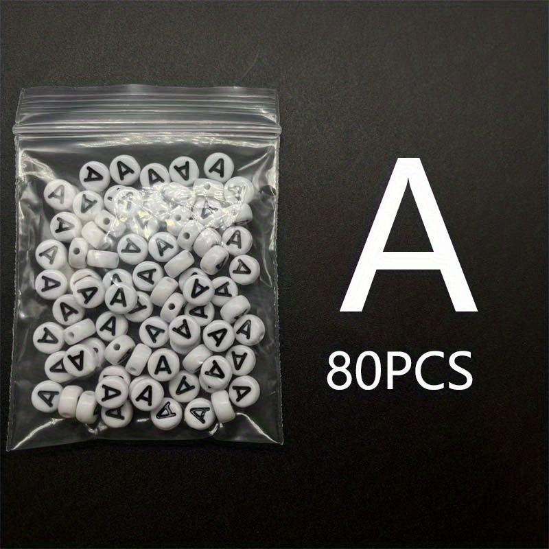Acrylic Bottom Letter Beads 80pcs DIY Bracelet Jewelry Beading Materials