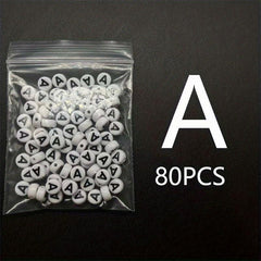 Acrylic Bottom Letter Beads 80pcs DIY Bracelet Jewelry Beading Materials