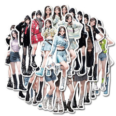 50pcs Girls Outfits Series Sticker Bags PVC Sticker Pack