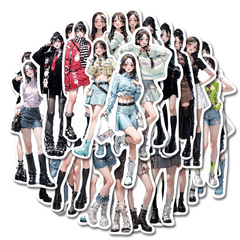 50pcs Girls Outfits Series Sticker Bags PVC Sticker Pack